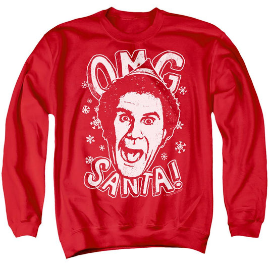 Elf Christmas OMG Santa Unisex Adult Sweatshirt Red
