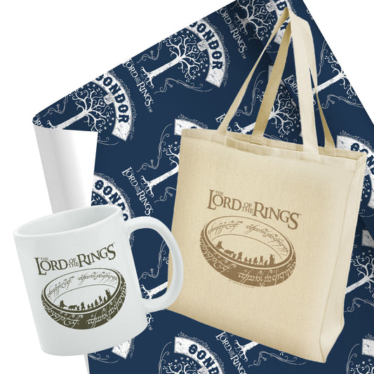 Lord of The Rings Holiday Gift Bundle | Coffee Mug + Tote Bag + Wrapping Paper