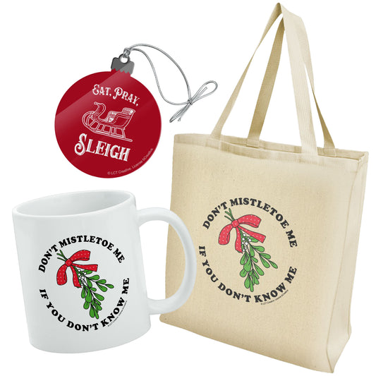 bcreative Funny Christmas Gift Bundle | Mug + Tote Bag + Christmas Ornament