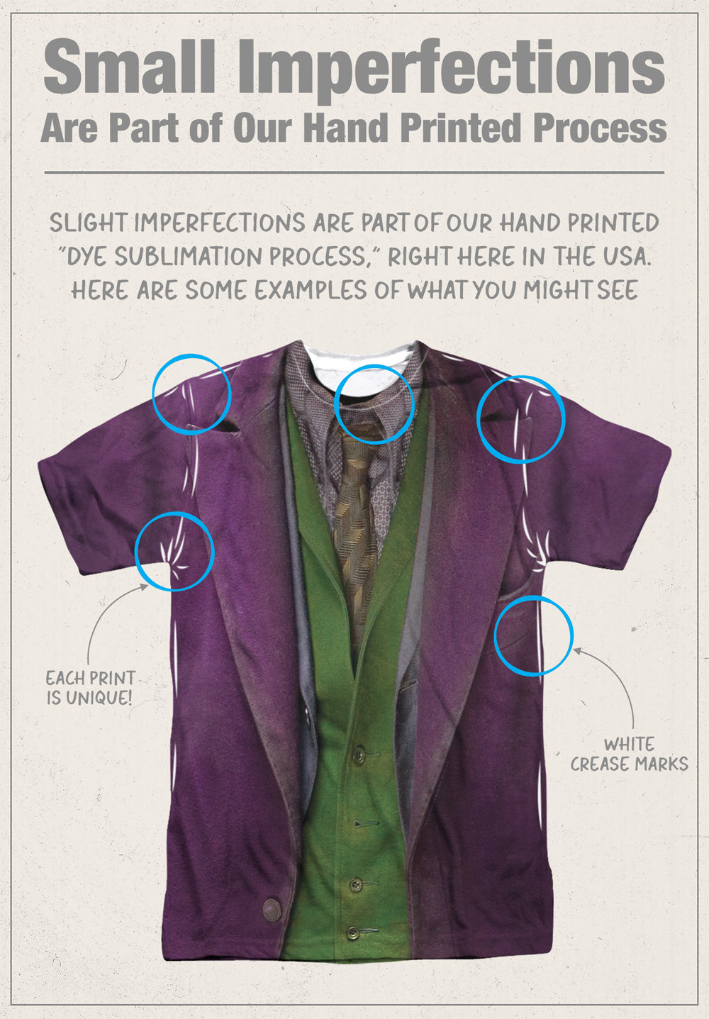 The Joker Dark Knight Uniform Batman Double-Sided Sublimated Costume Adult T Shirt