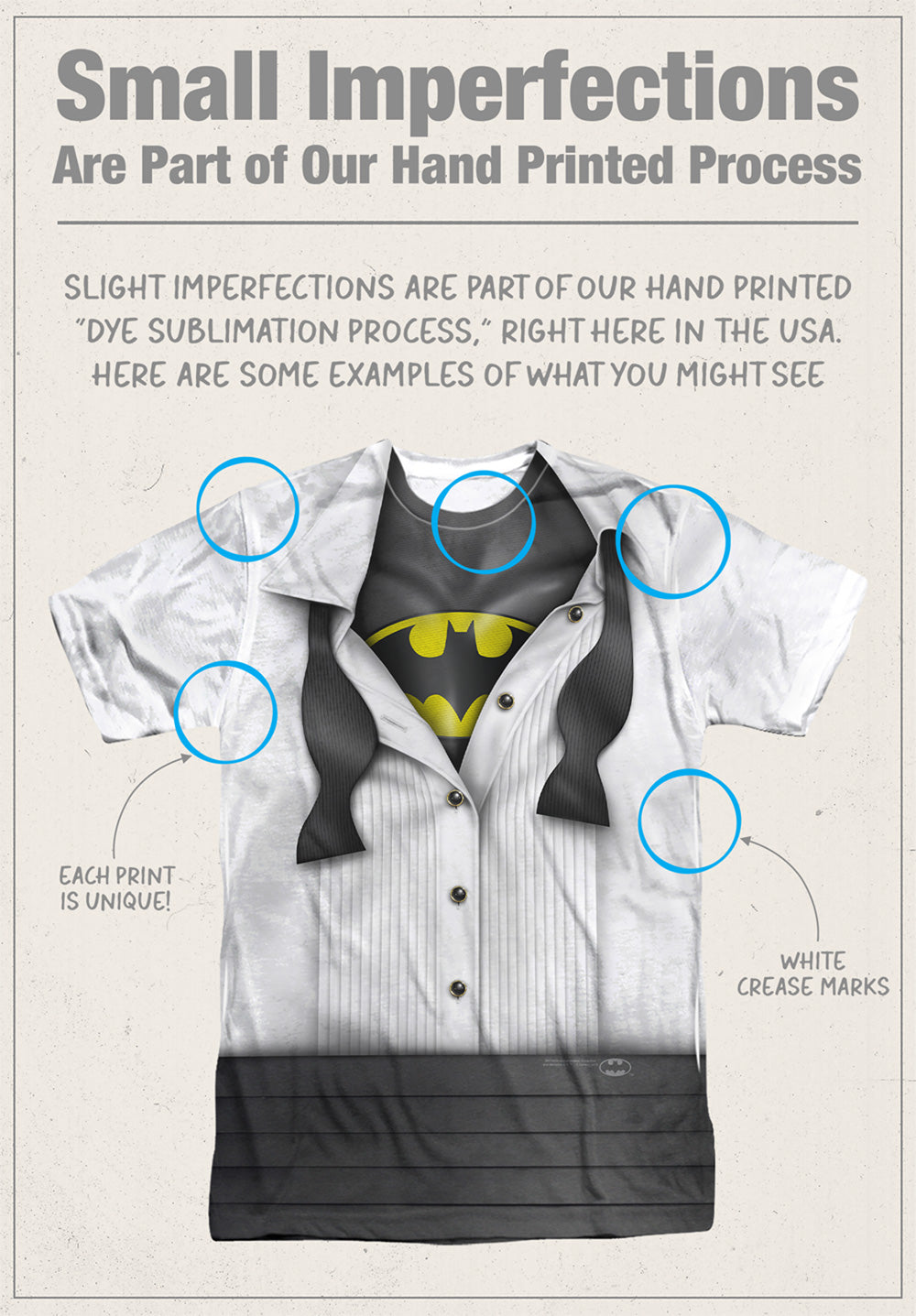 Batman Disguise Justice League Sublimated Costume Adult T Shirt