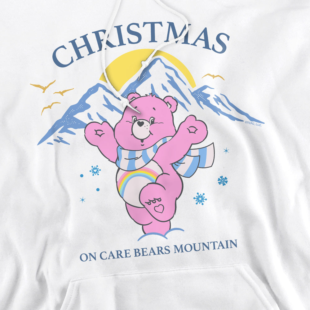 Care Bears Christmas Mountain With Cheer Bear Adult Hoodie and Sweatshirt White