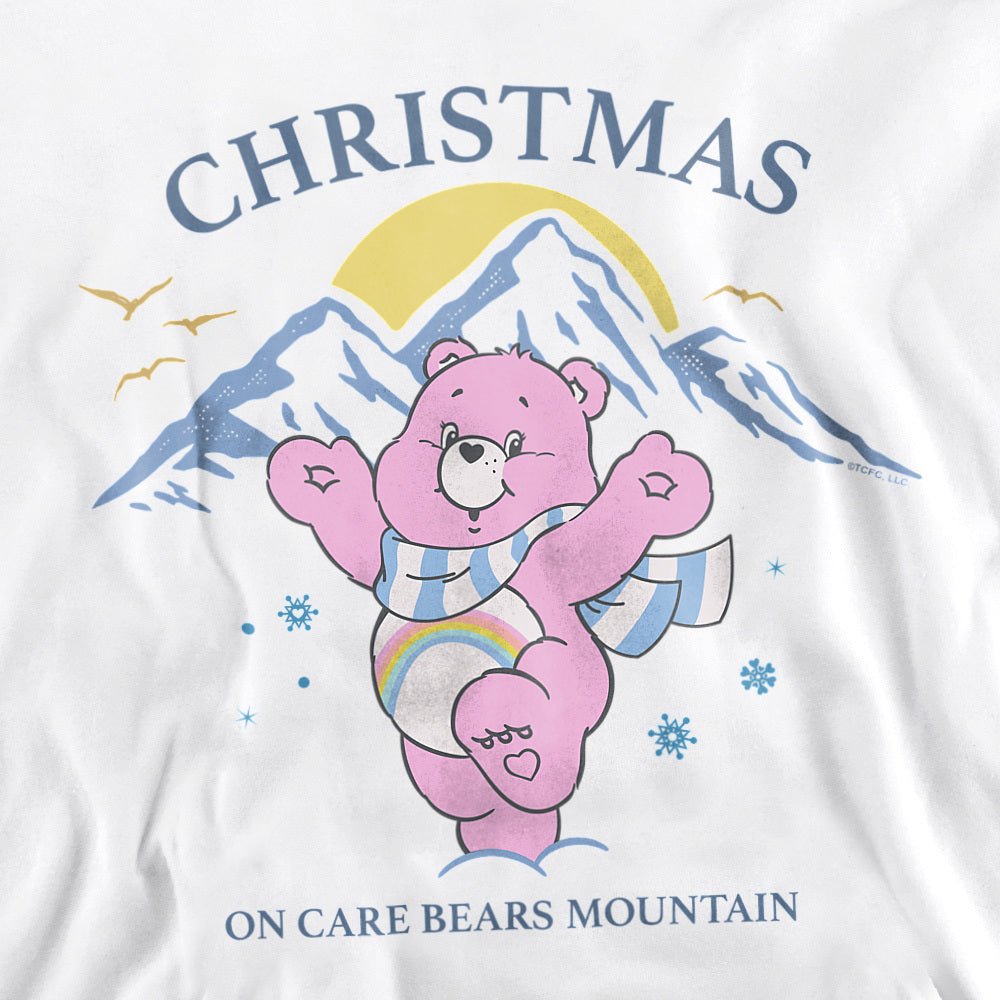 Care Bears Christmas Mountain With Cheer Bear Adult Hoodie and Sweatshirt White