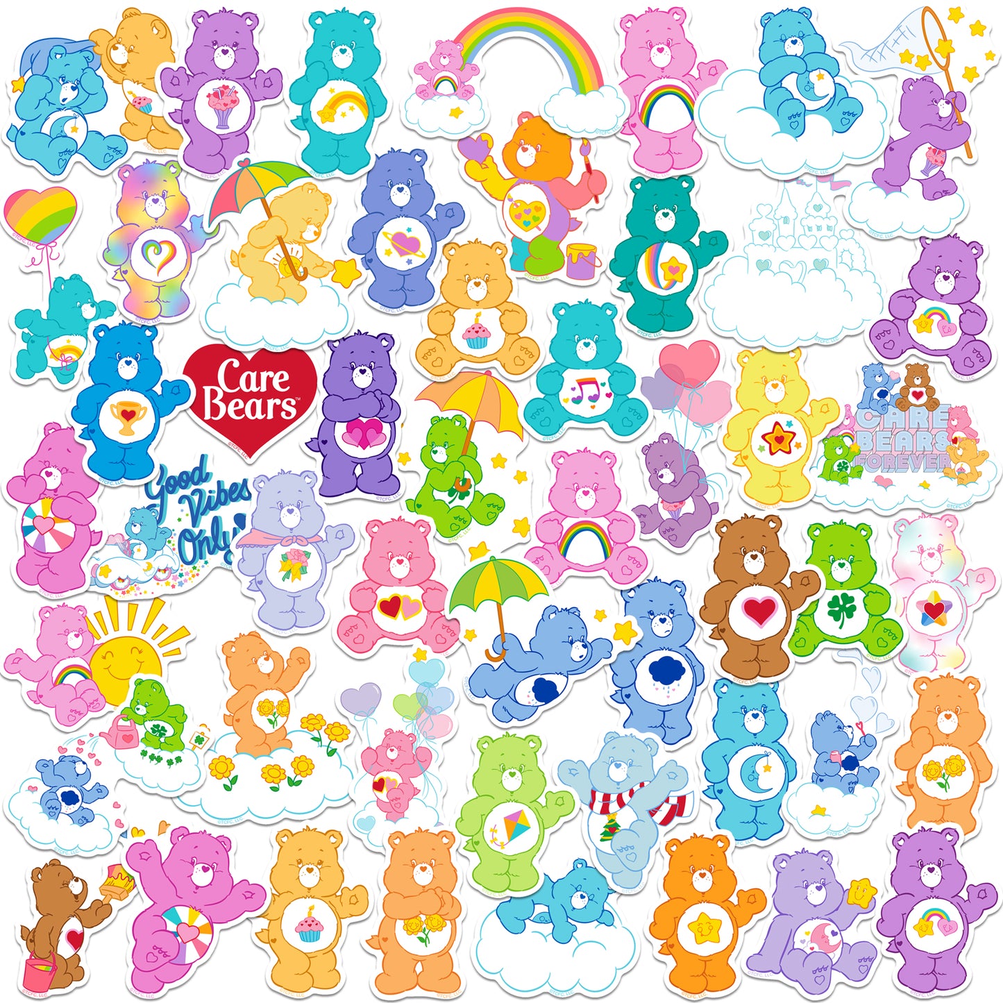 Care Bears Vinyl Stickers 50-Pack