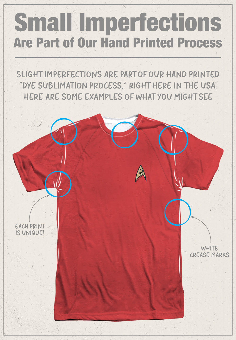 Star Trek Original Series Red Uniform Double-Sided Sublimated Costume Adult T Shirt