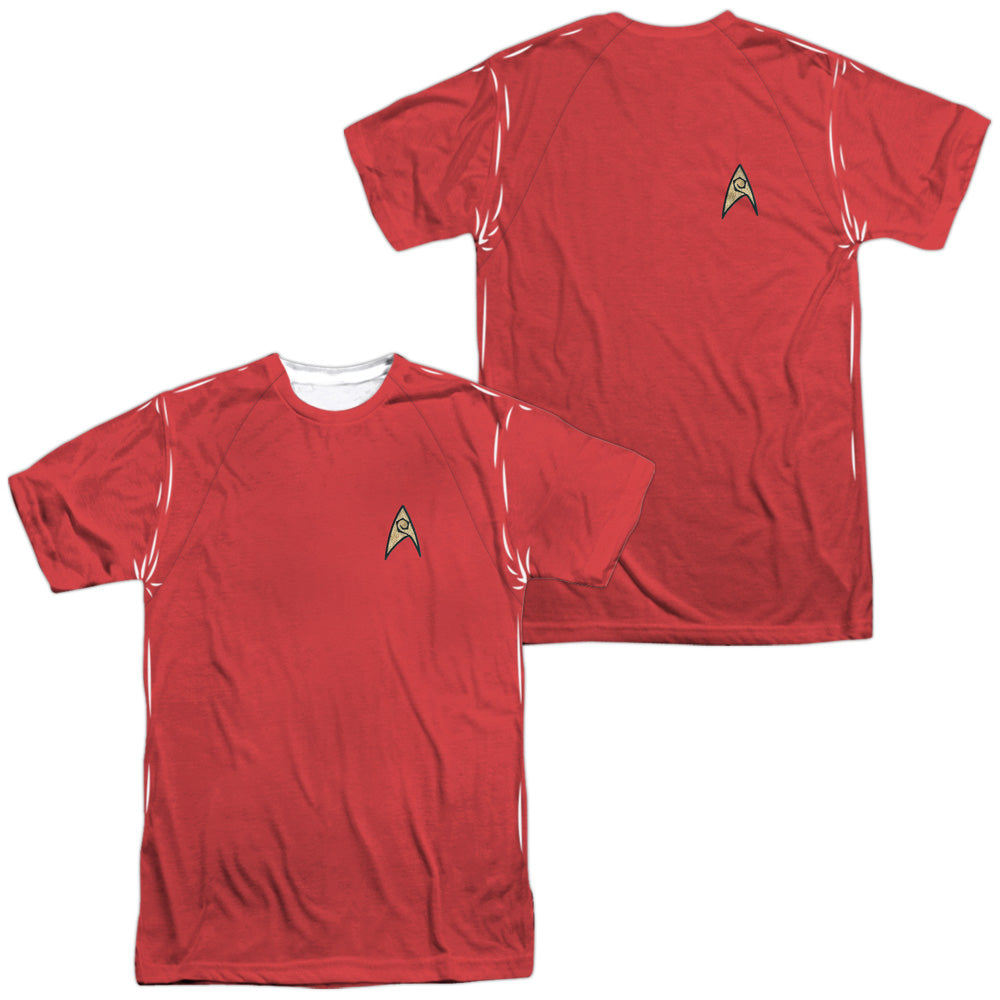Star Trek Original Series Red Uniform Double-Sided Sublimated Costume Adult T Shirt