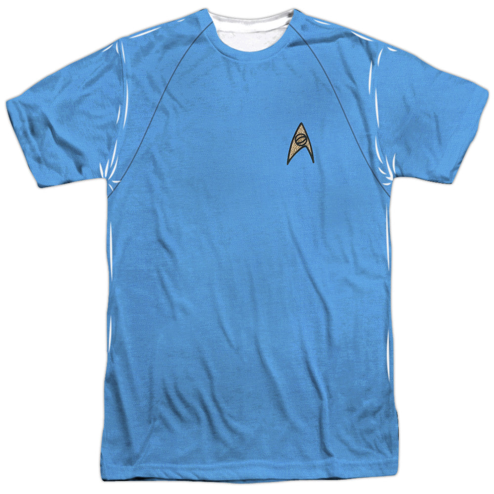 Star Trek Original Series Blue Uniform Double-Sided Sublimated Costume Adult T Shirt