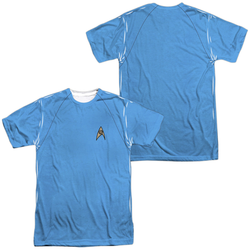 Star Trek Original Series Blue Uniform Double-Sided Sublimated Costume Adult T Shirt