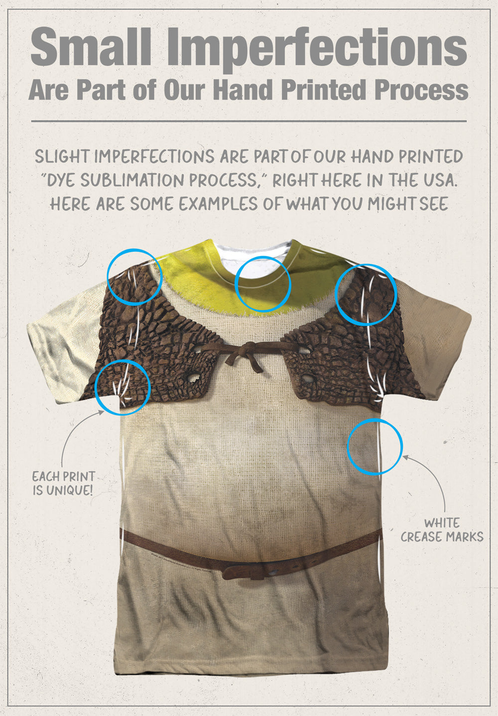 Shrek Double-Sided Sublimated Costume Adult T Shirt