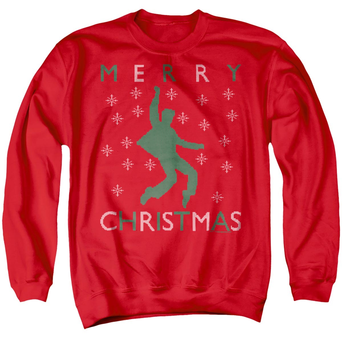Elvis Dancing Pose Ugly Christmas Sweater Adult Hoodie and Crewneck Sweatshirt Red