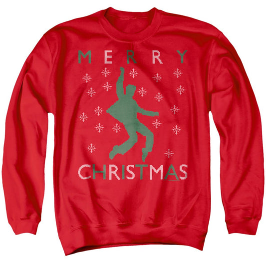 Elvis Dancing Pose Ugly Christmas Sweater Adult Hoodie and Crewneck Sweatshirt Red