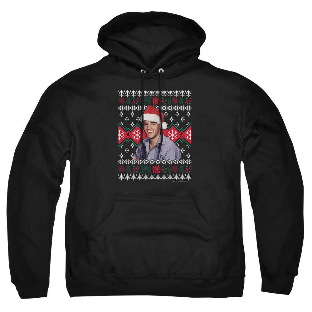Elvis Ugly Christmas Sweater Adult Hoodie and Crewneck Sweatshirt Black