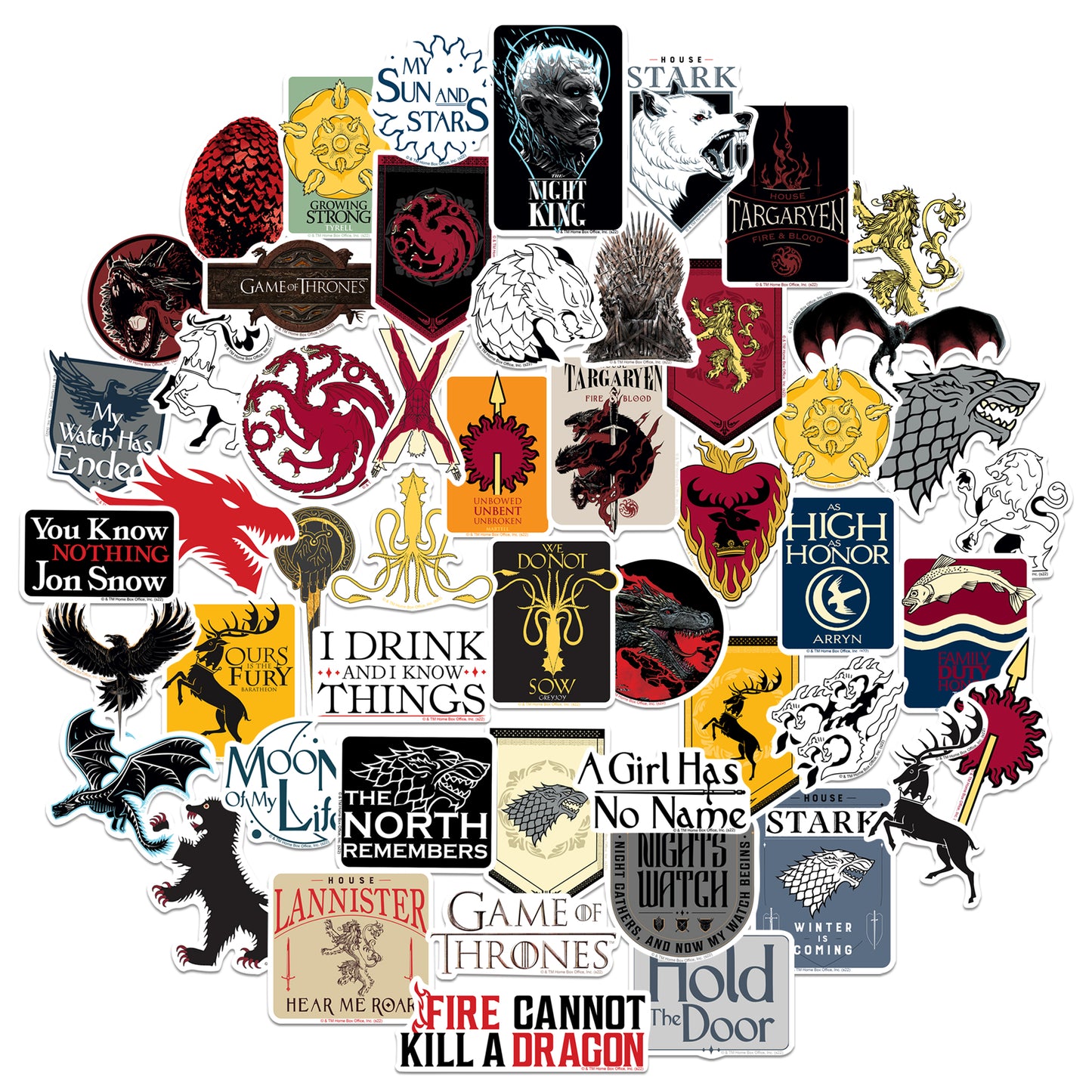 Game of Thrones Vinyl Stickers 50-Pack