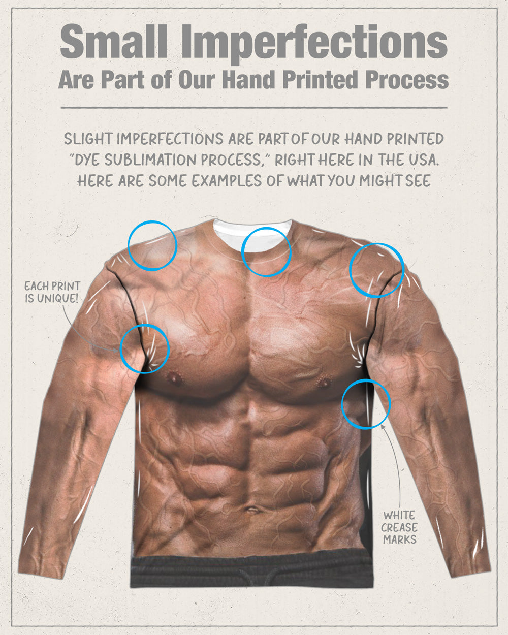 Muscle Man Funny Long Sleeve Double-Sided Sublimated Costume Adult T Shirt