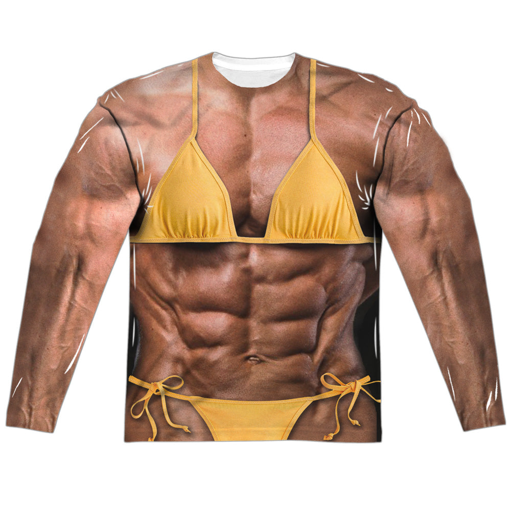 Bodybuilder Bikini Funny Long Sleeve Double-Sided Sublimated Costume Adult T Shirt