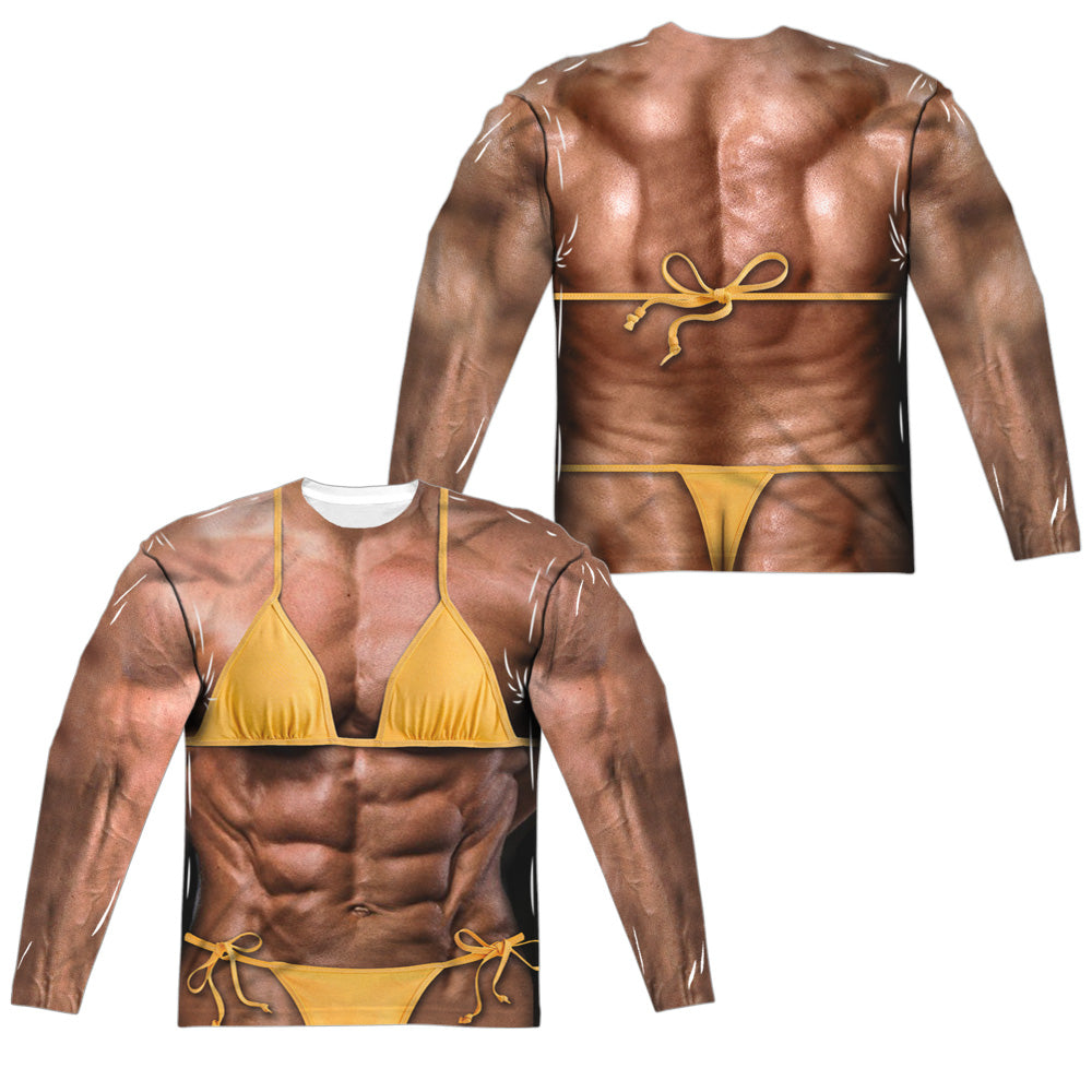 Bodybuilder Bikini Funny Long Sleeve Double-Sided Sublimated Costume Adult T Shirt
