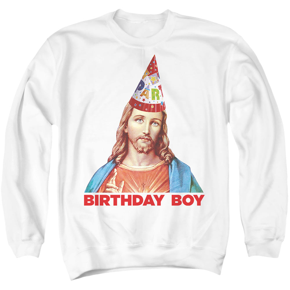 Jesus Birthday Boy White Crewneck Sweatshirt