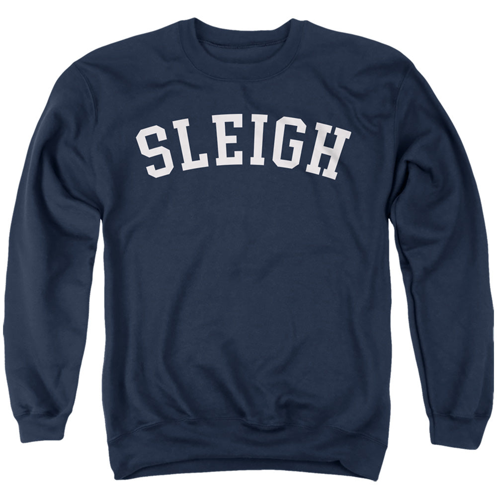 Christmas Sleigh Varsity Lettering Adult Women's Sweatshirt and Cropped Hoodie Navy