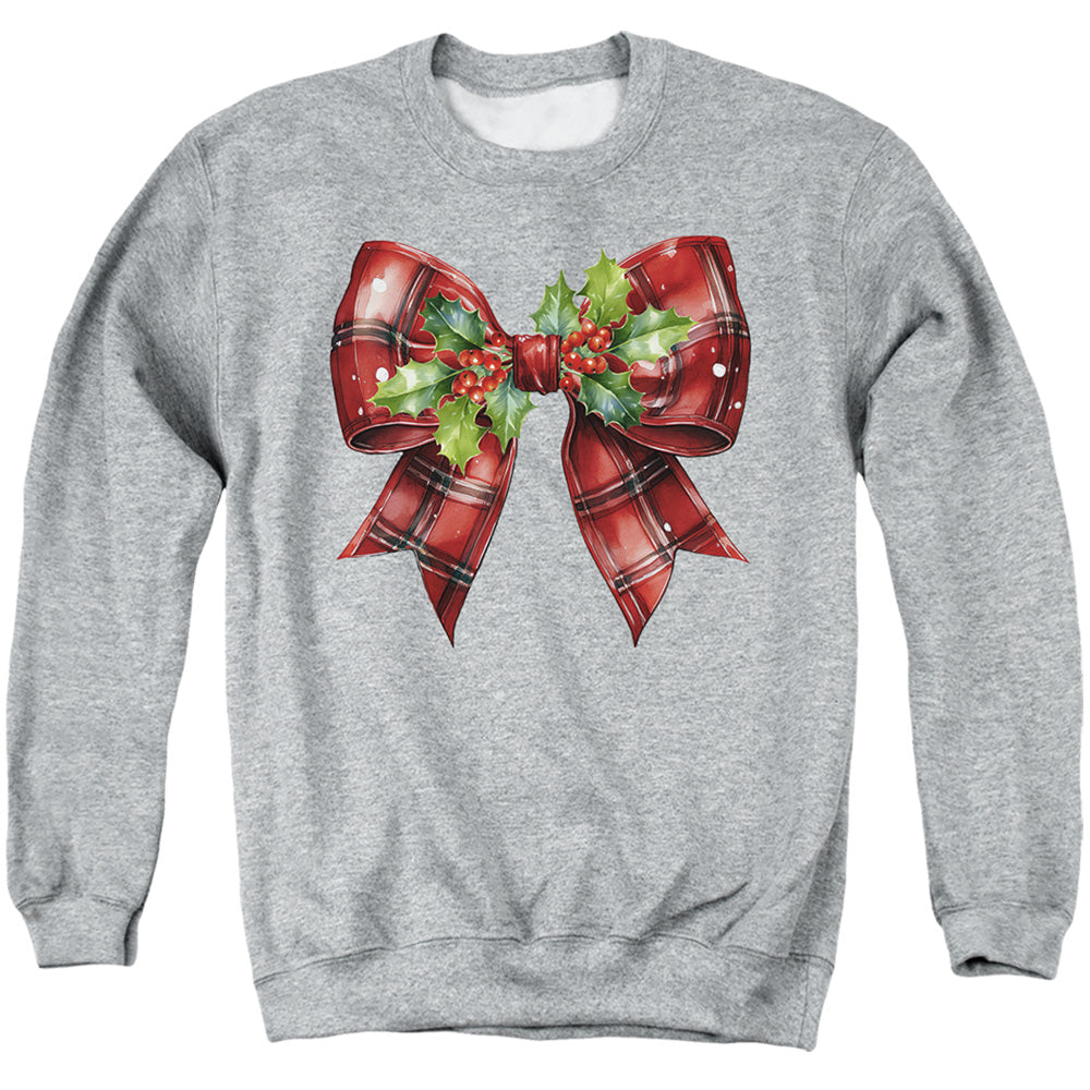 Christmas Bow Adult Women's Sweatshirt and Cropped Hoodie Grey