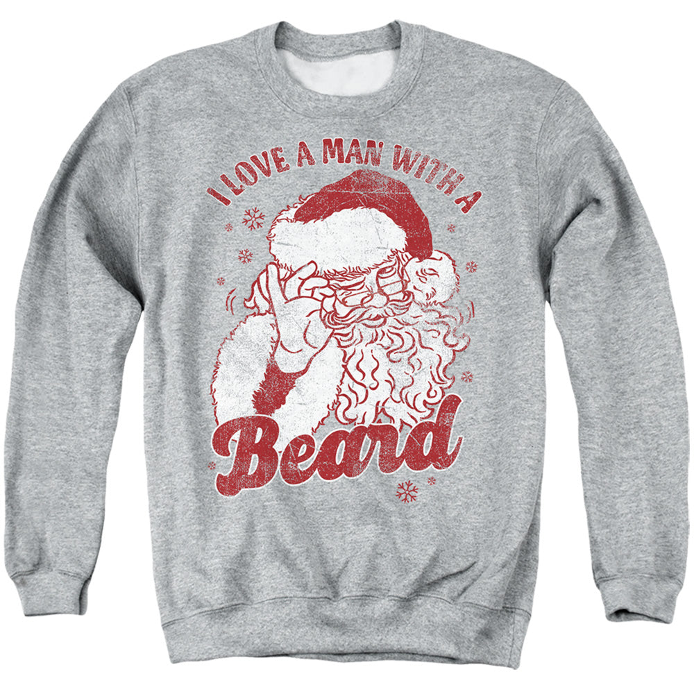 Santa I Love a Man with a Beard Women's Sweatshirt and Cropped Hoodie Grey