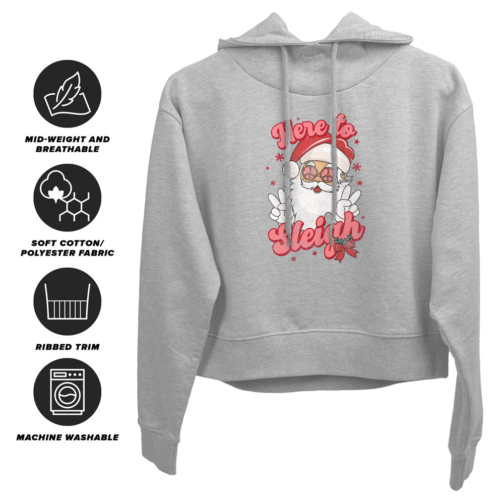 Santa Here to Sleigh Women's Sweatshirt and Cropped Hoodie Grey