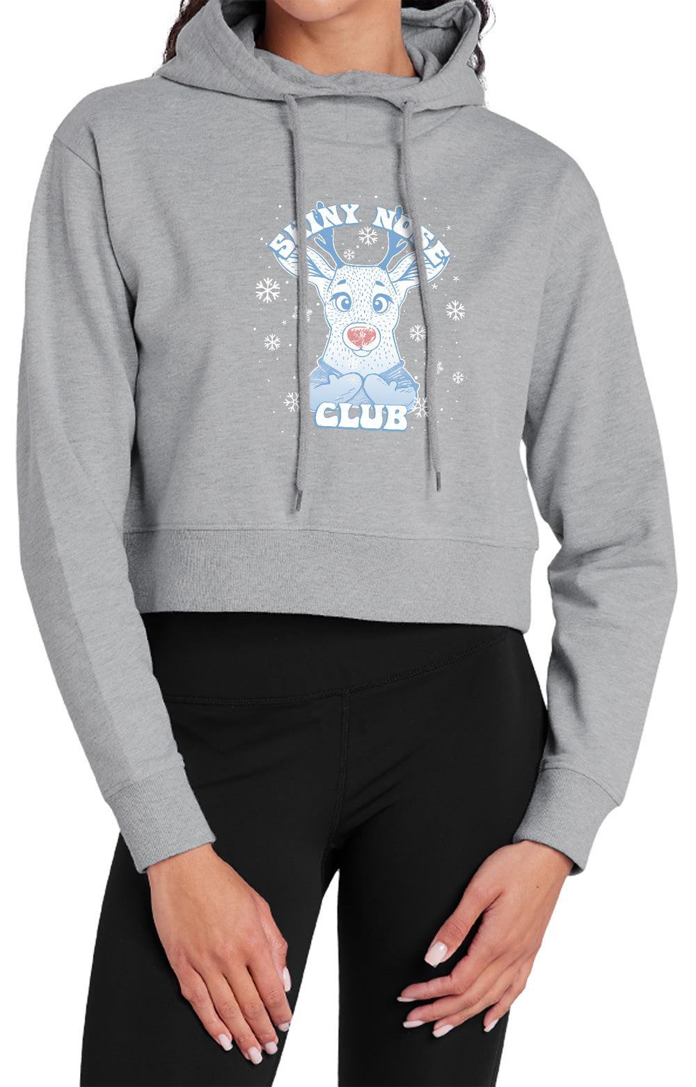Rudolph Shiny Nose Club Women's Sweatshirt and Cropped Hoodie Grey