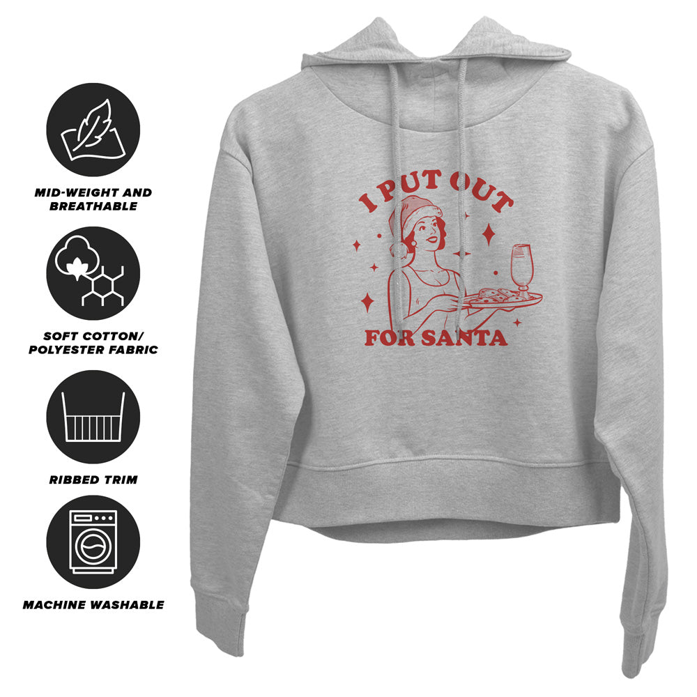 I Put Out for Santa Christmas Women's Sweatshirt and Cropped Hoodie Grey