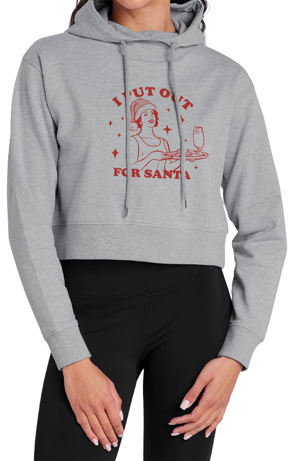 I Put Out for Santa Christmas Women's Sweatshirt and Cropped Hoodie Grey