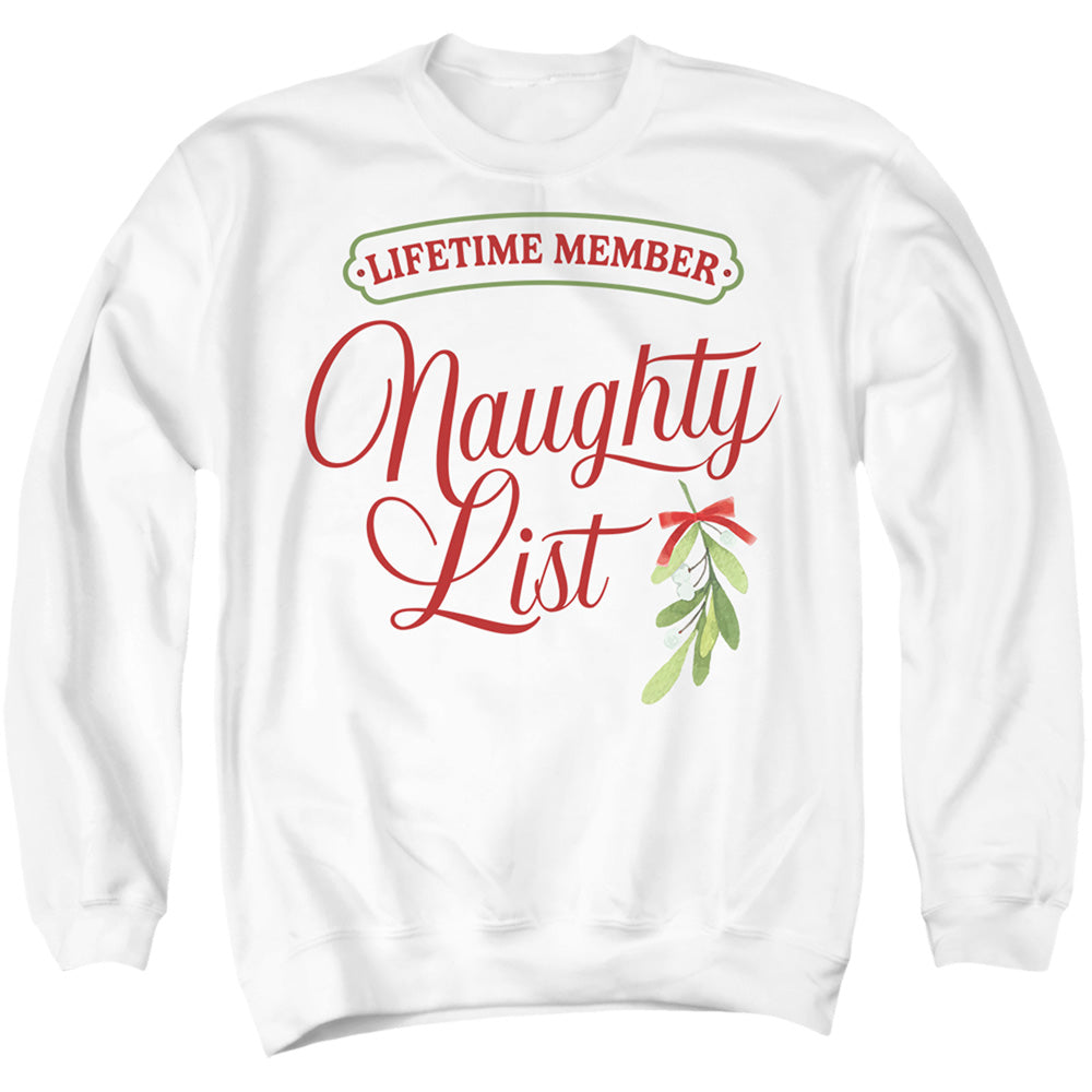 Naughty List Lifetime Member Christmas Women's Sweatshirt and Cropped Hoodie White