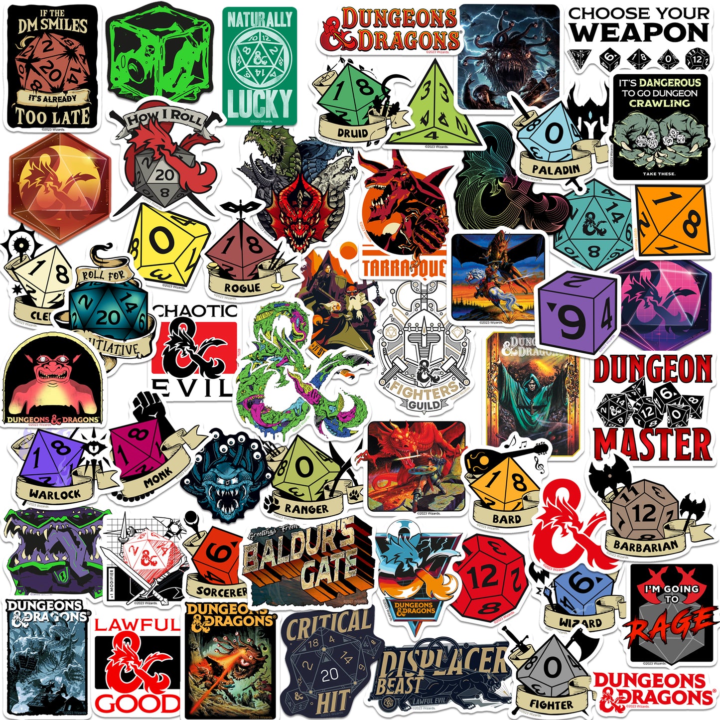 Dungeons & Dragons Vinyl Stickers 50-Pack