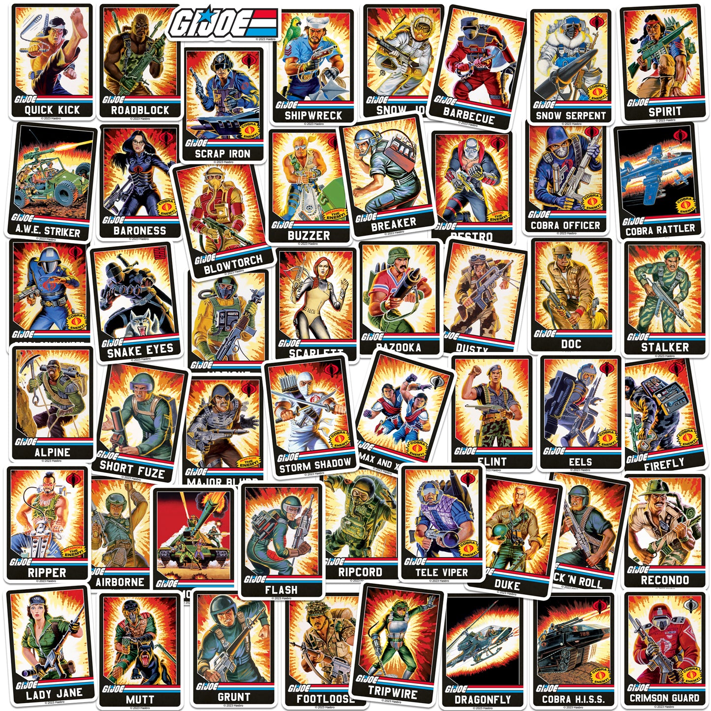 G.I. Joe Cards Vinyl Stickers 50-Pack