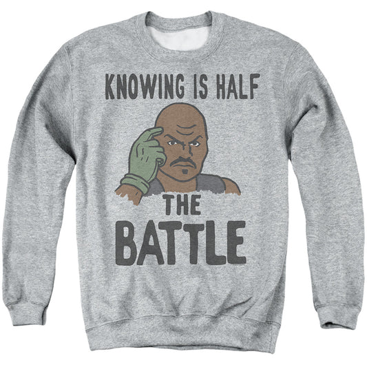 G.I. Joe Knowing Is Half The Battle OG Action Figure Adult Crewneck Sweatshirt Athletic Heather