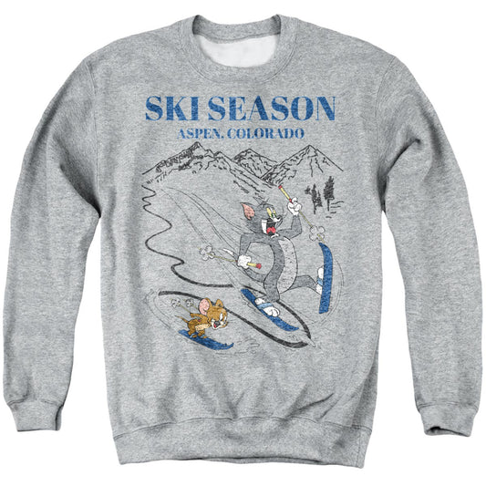 Tom and Jerry Ski Season in Aspen, Colorado Adult Hoodie and Crewneck Sweatshirt Grey