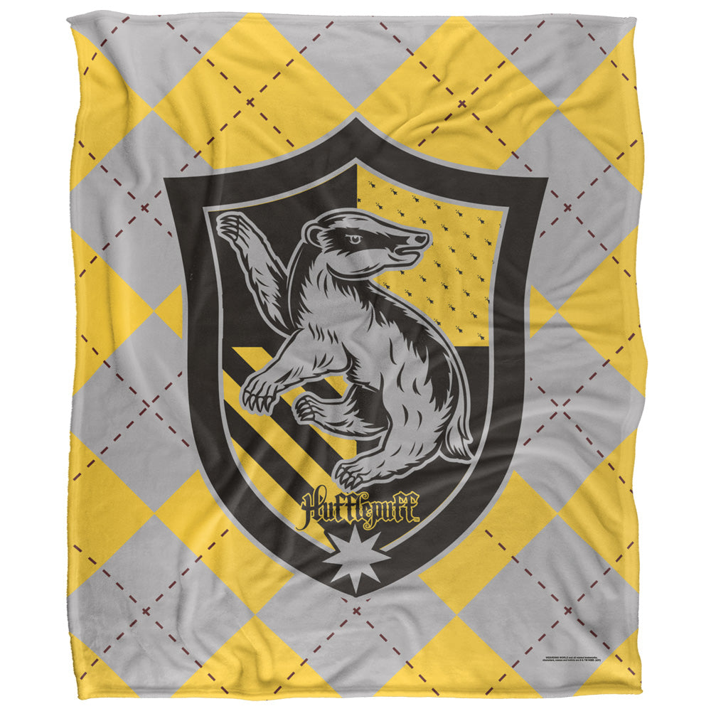 Hufflepuff Plaid Crest 50x60 Blanket