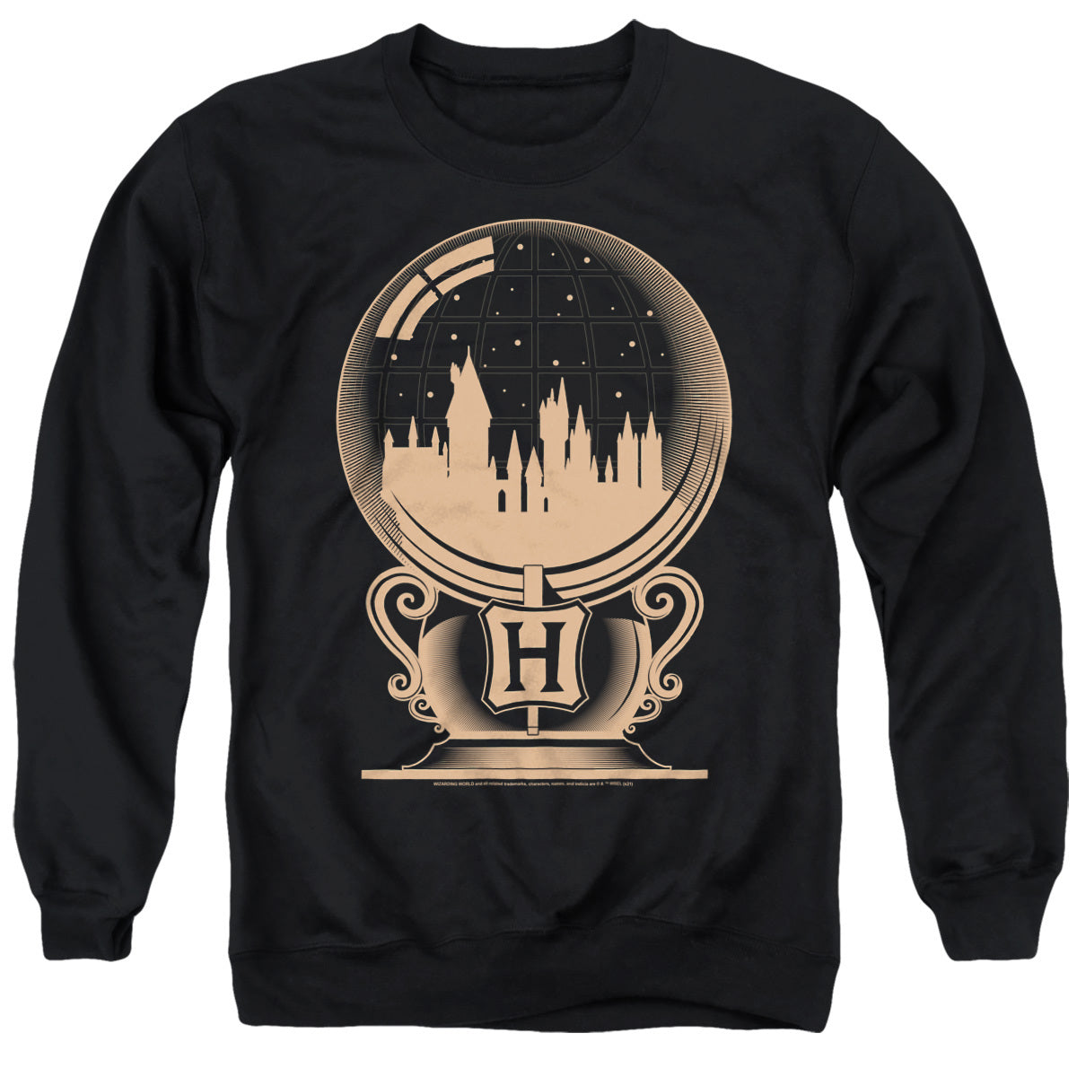 Harry Potter Hogwarts Houses Snowglobe Christmas Adult Hoodie and Crewneck Sweatshirt Black