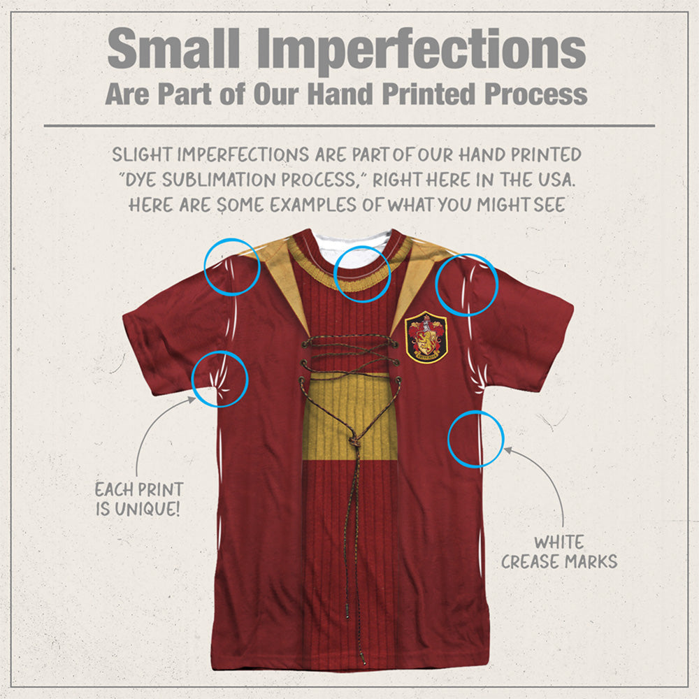 Harry Potter Gryffindor Quidditch Original Double-Sided Adult Sublimated Costume Adult T Shirt