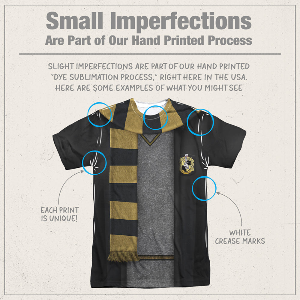 Harry Potter Hufflepuff Block Scarf Double-Sided Adult Sublimated Costume Adult T Shirt