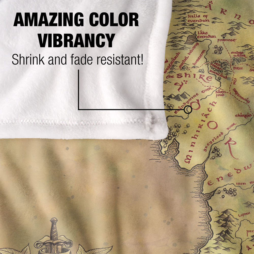 Middle Earth Map 50x60 Blanket