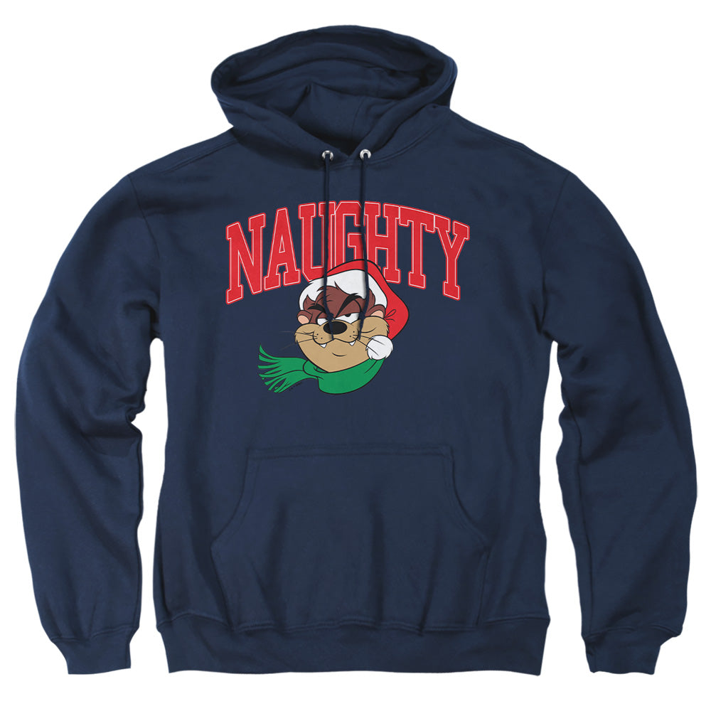 Looney Tunes Taz Naughty Christmas Adult Hoodie and Crewneck Sweatshirt Navy