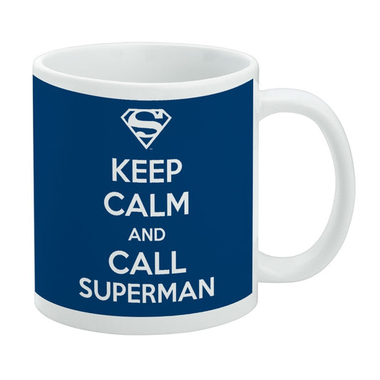 Superman Keep Calm and Call Ceramic Coffee Mug 11oz White
