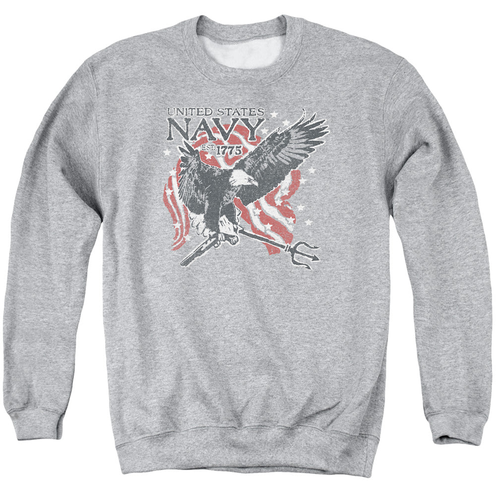 U.S Navy Trident Adult Crewneck Sweatshirt Heather Grey