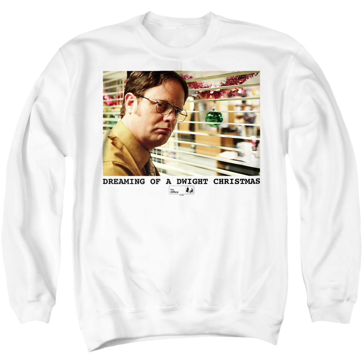 The Office Dreaming of a Dwight Christmas Adult Hoodie and Crewneck Sweatshirt White