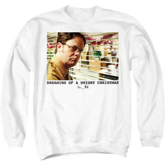 The Office Dreaming of a Dwight Christmas Adult Hoodie and Crewneck Sweatshirt White