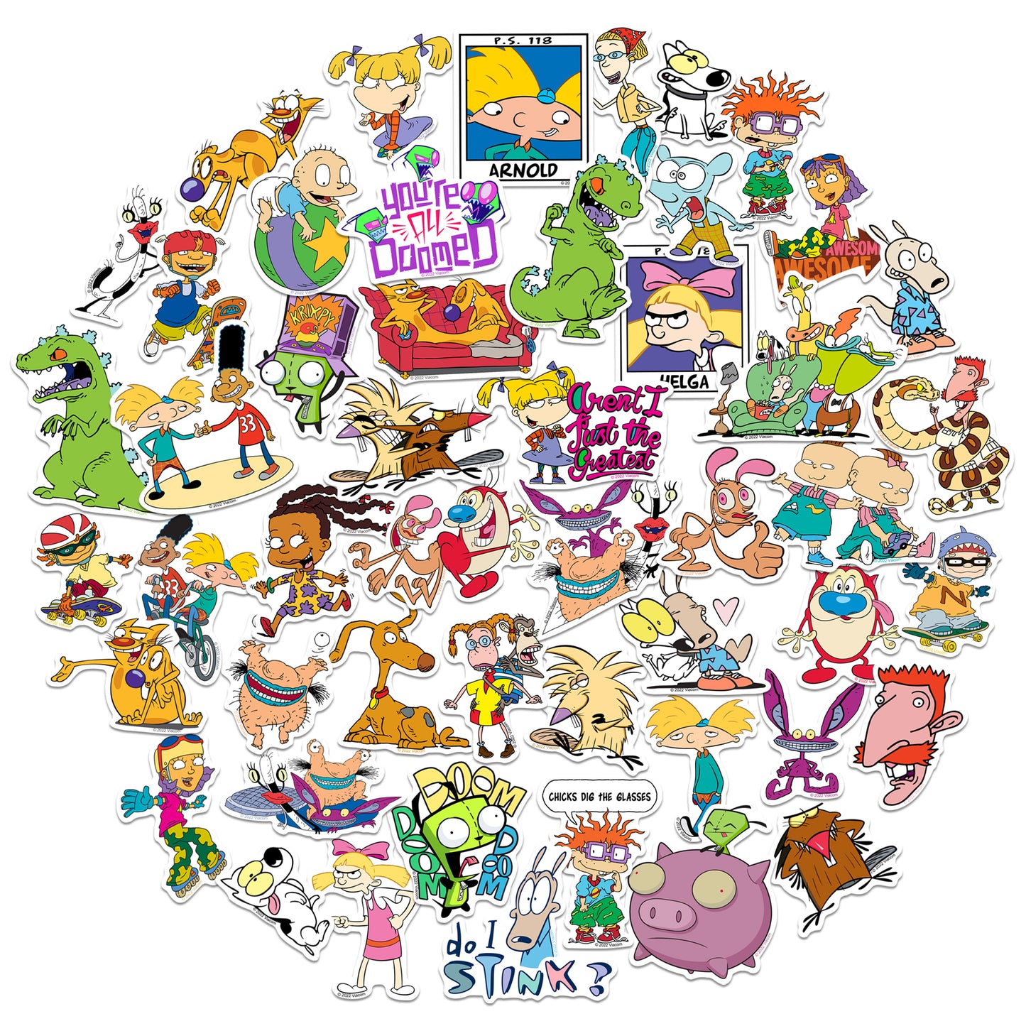 Nick 90's Vinyl Stickers 50-Pack