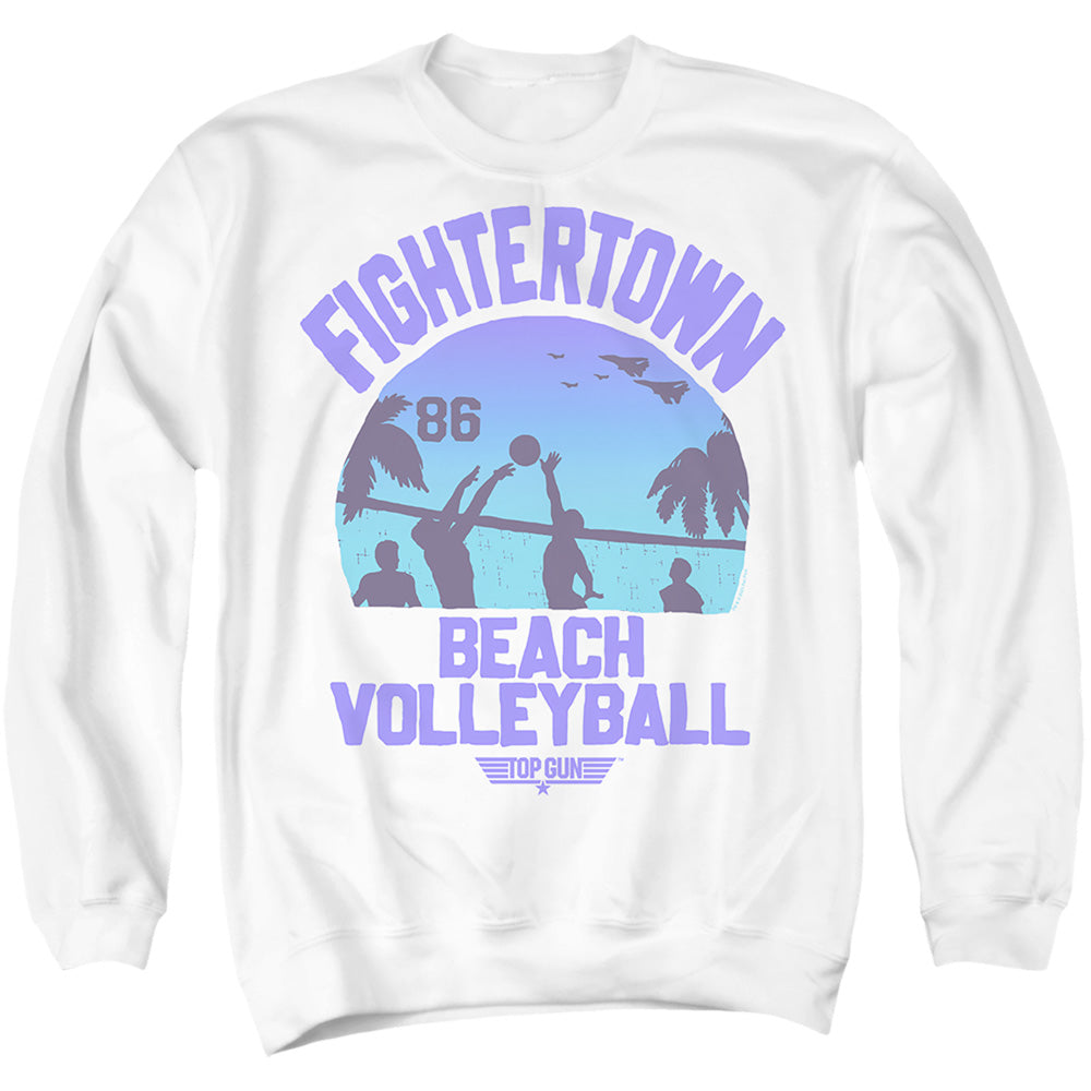 Top Gun Volleyball In Jeans Adult Crewneck Sweatshirt White