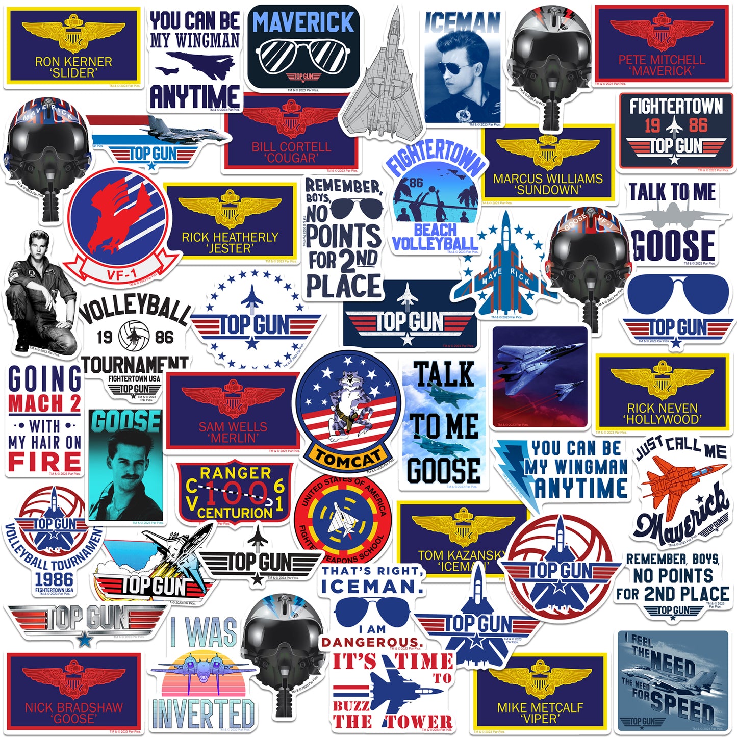 Top Gun Vinyl Stickers 50-Pack