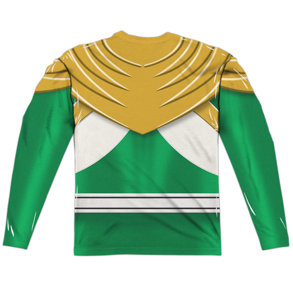 Power Rangers Green Ranger Long Sleeve Double-Sided Sublimated Costume Adult T Shirt