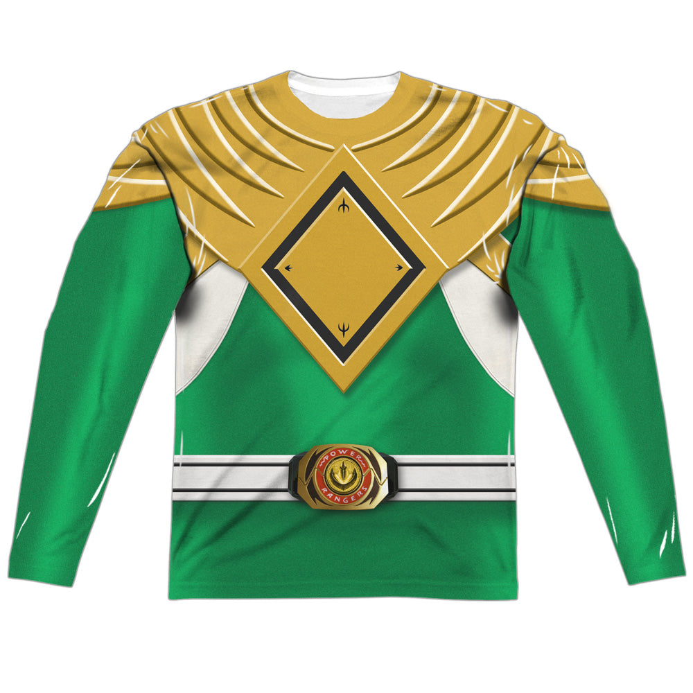 Power Rangers Green Ranger Long Sleeve Double-Sided Sublimated Costume Adult T Shirt