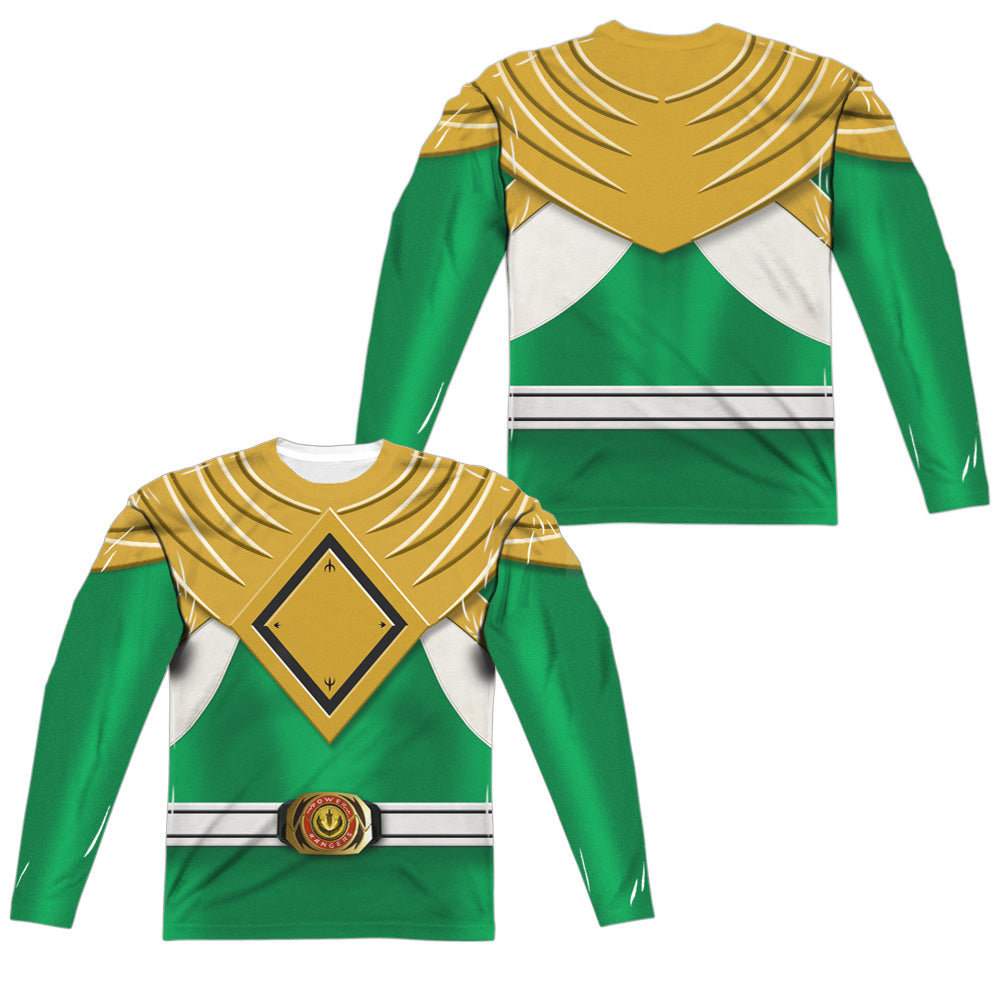 Power Rangers Green Ranger Long Sleeve Double-Sided Sublimated Costume Adult T Shirt