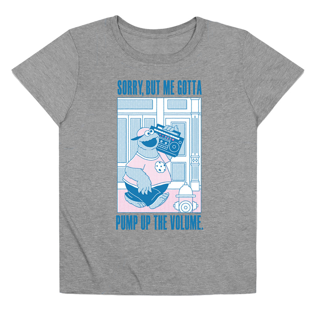 Sesame Street Cookie Monster Pump Up The Volume Women's Loose T Shirt Athletic Heather